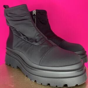 Aldo Gallop Black Neoprene Chunky Lug Sole Platform Ankle Boot Sz 10